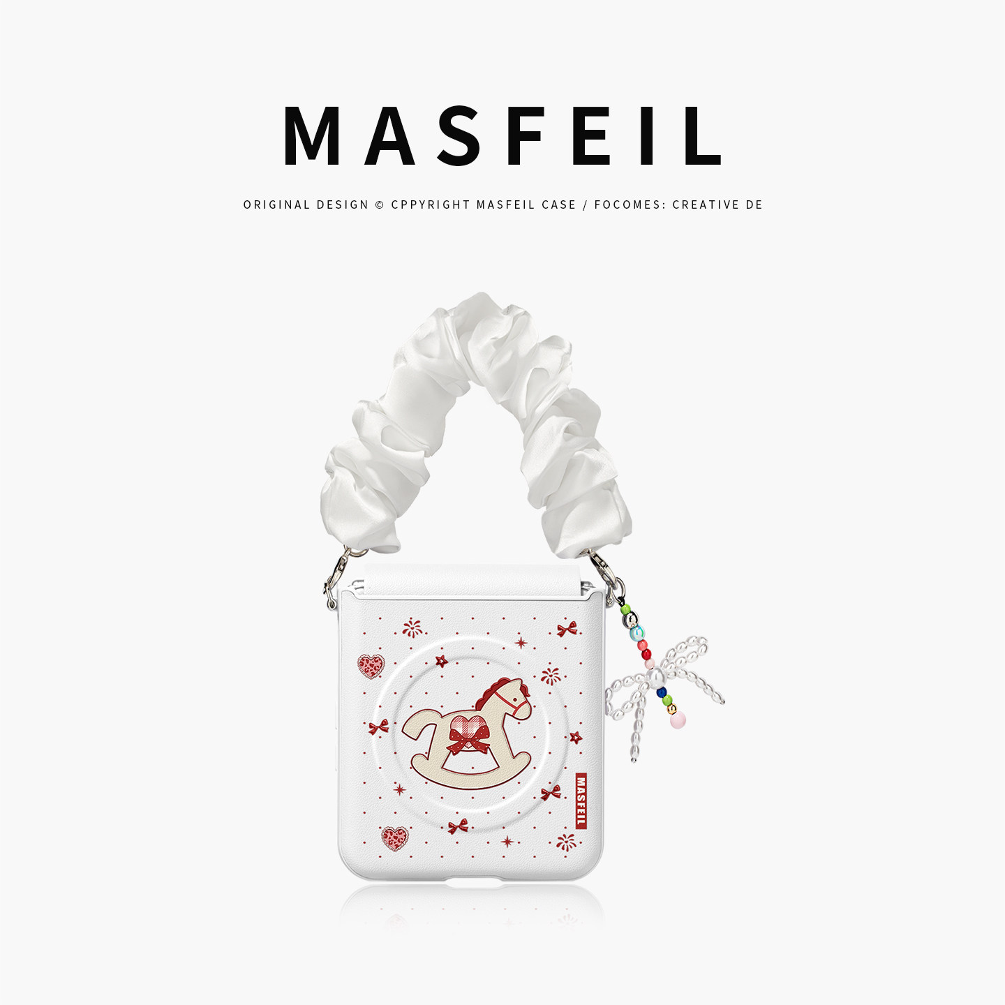 MASFEIL × 红绸木马适用小米mixflip2手机壳新款mix flip2小折叠屏保护套MIXFlip2全包高档外壳filp防摔好看