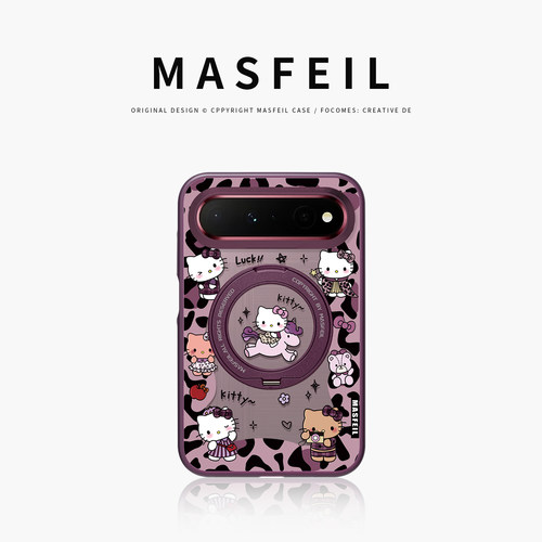 MASFEIL× 猫猫豹纹适用华为PuraXView手机壳磁吸带支架新款阔直板Pura X View全包保护套防摔高级超薄可爱女