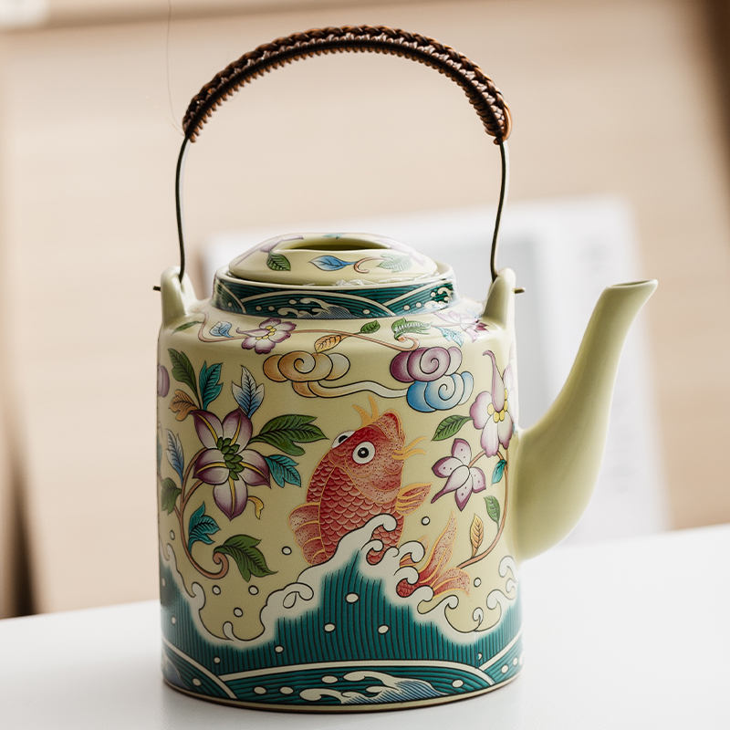 汝窑陶瓷提梁壶1200ml