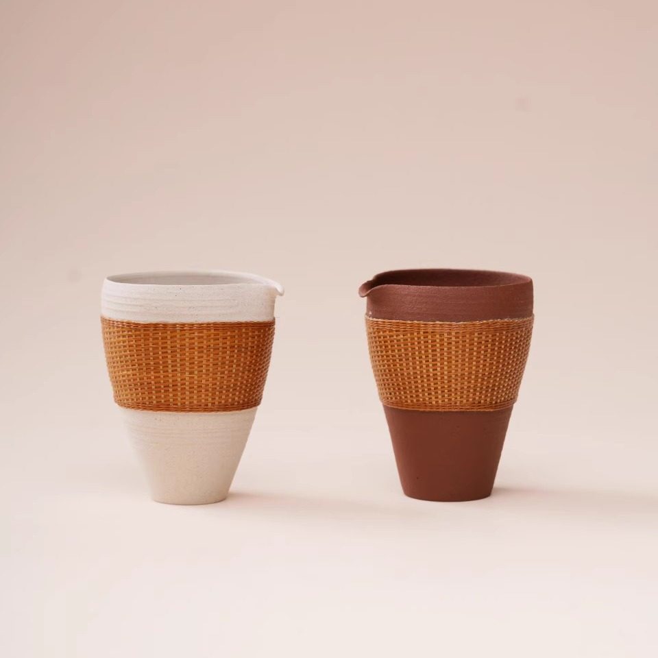 一条新派紫砂【素白公道杯（藤编）】紫砂公道杯纯手工,餐饮具,公道杯,淘宝优惠券,粉丝福利购,淘宝优惠卷