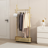 加厚款 带轮移动挂衣架落地卧室收纳衣架网红轻奢晾衣架简易衣帽架