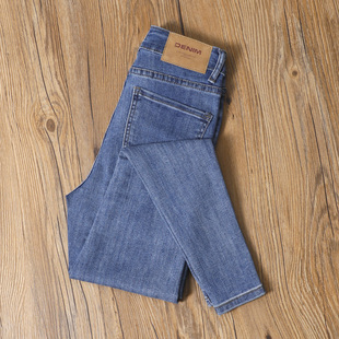 九分铅笔裤 复古蓝紧身显瘦弹力修身 女2025春秋新款 高腰小脚牛仔裤