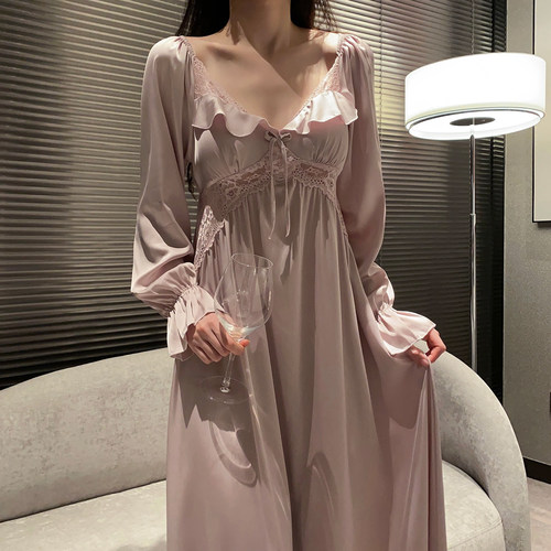 瑞梦朵春秋女冰丝睡裙