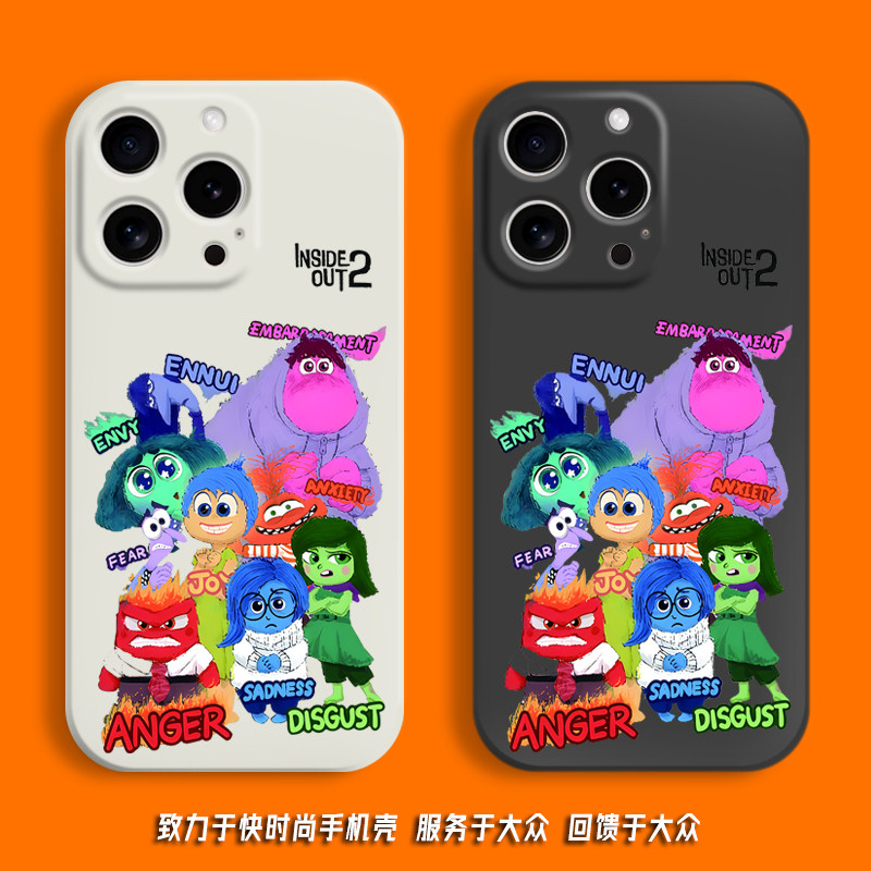 头脑特工队2手机壳周边美国卡通适用苹果17promax小米红米透明硅胶软壳vivo荣耀oppo华为pura70保护套新款潮