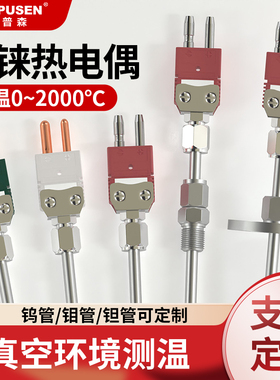 开普森C型钨铼热电偶WRe526真空高温2000度R/S/B型刚玉温度传感器