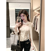 JustQin 气质蕾丝边上衣千金花边上衣女 春装 怦然心动 2026新款