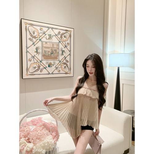 JustQin【松弛娇宠】2026新夏装性感小衫气质千金风雪纺衫女上衣