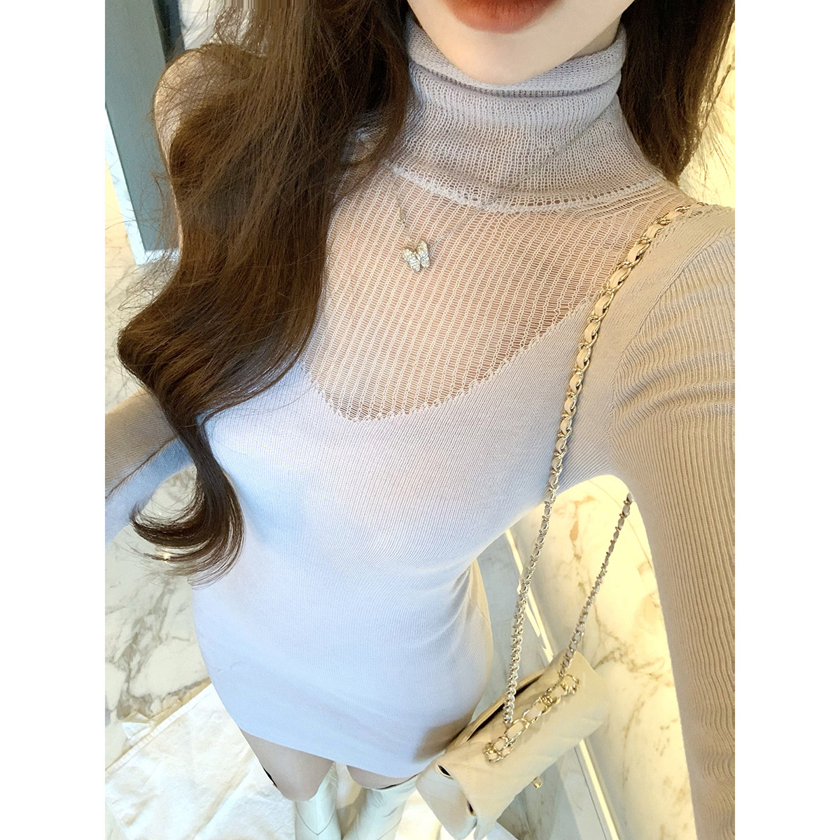 JustQin【冷调玉纱】2025秋冬新款性感修身收腰高龄针织连衣裙女,女装/女士精品,连衣裙,淘宝优惠券,粉丝福利购,淘宝优惠卷