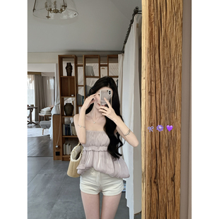 琉璃花 新款 夏装 JustQin 雪纺衫 性感小衫 抹胸吊带上衣女