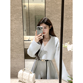 JustQin 针织女外套 不规则收腰中长款 重磅大女主 2025秋冬新款