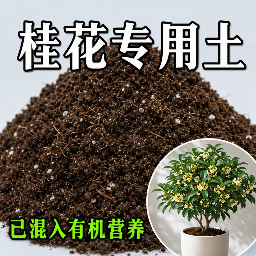 桂花专用营养土疏松透气不板结盆栽种植土养花通用土壤