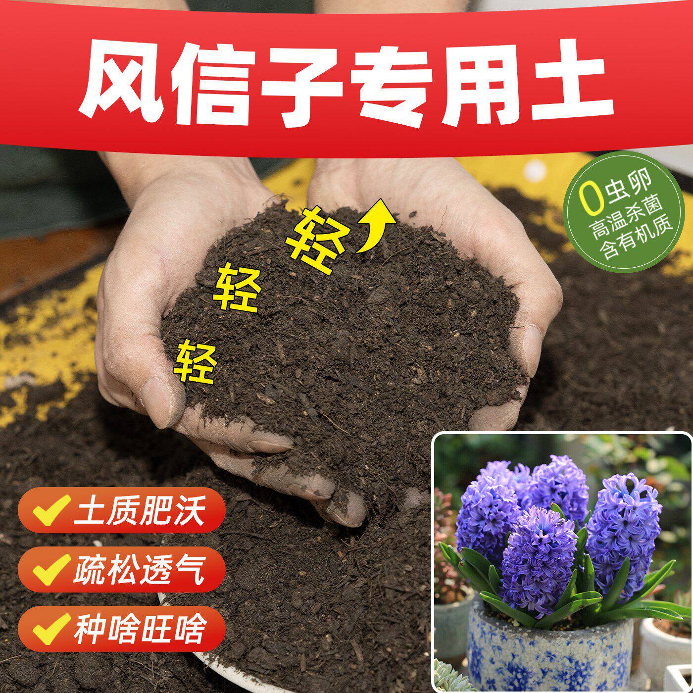 风信子专用营养土缓释营养有机土抗病防虫种植土壤高端土阳台盆栽