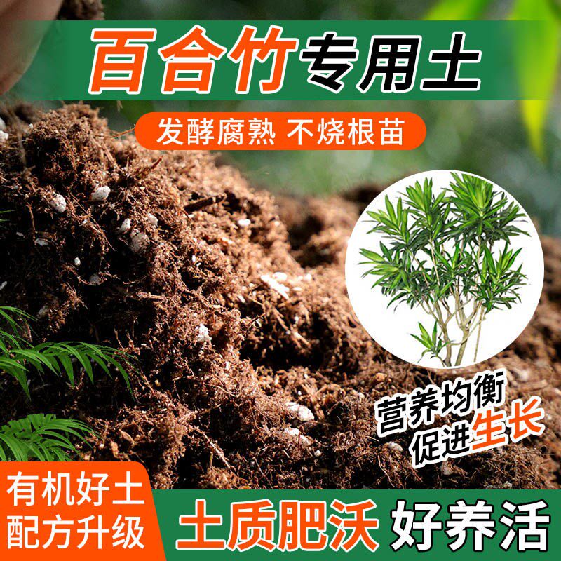 百合竹专用土种植士营养土家庭阳台养花盆栽绿植轻质有机肥料土壤图片