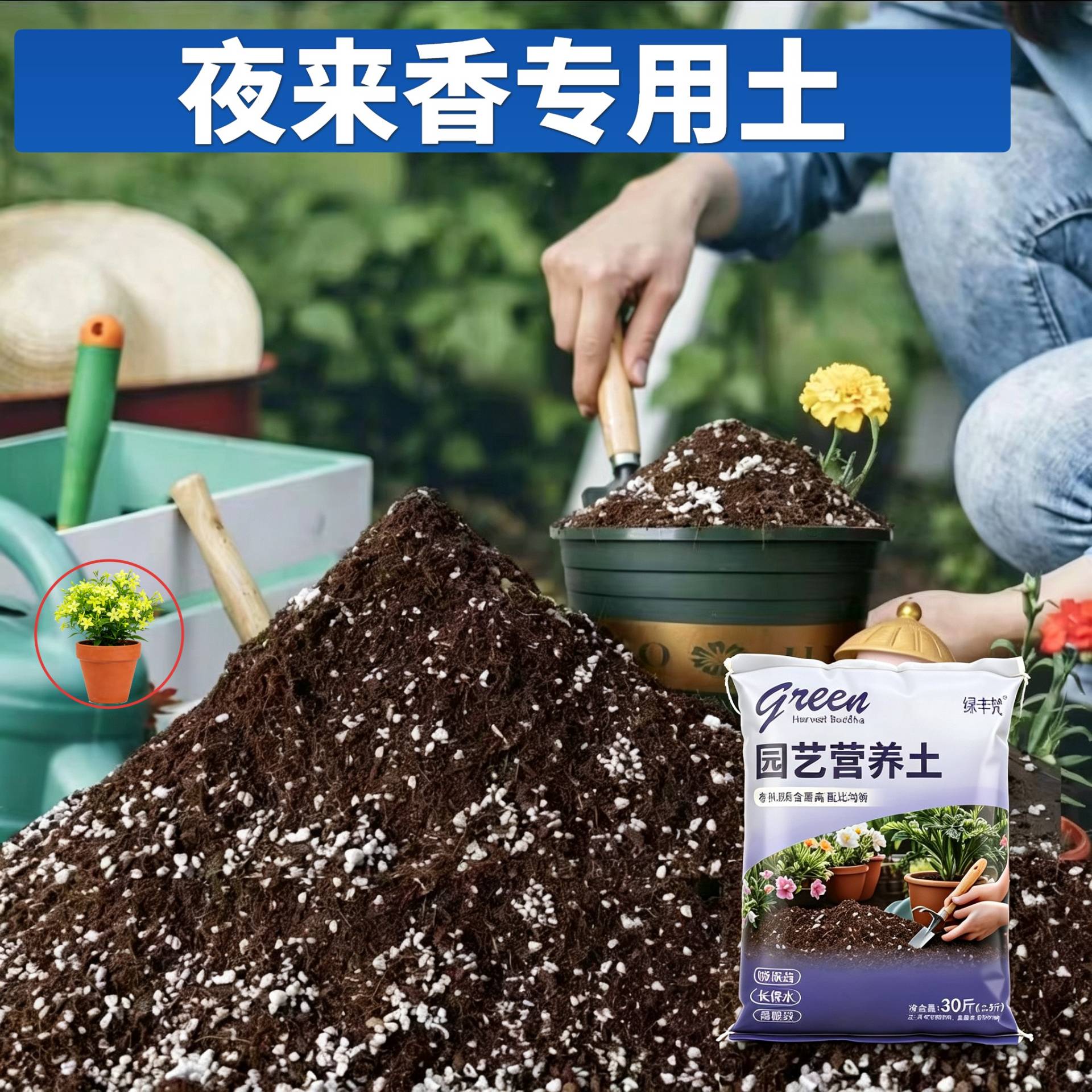夜来香专用盆景土保水保肥根壮苗好菜园加有机肥天然促生长喜酸