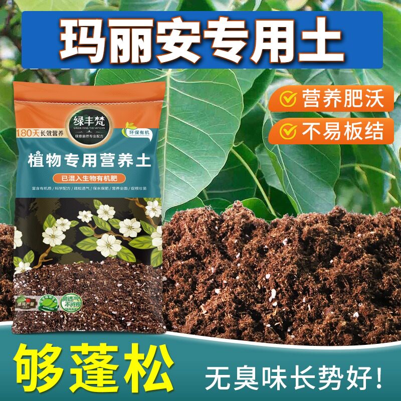 玛丽安专用泥炭土持水性好绿植盆栽土不易粉化涵养养分无草籽观花