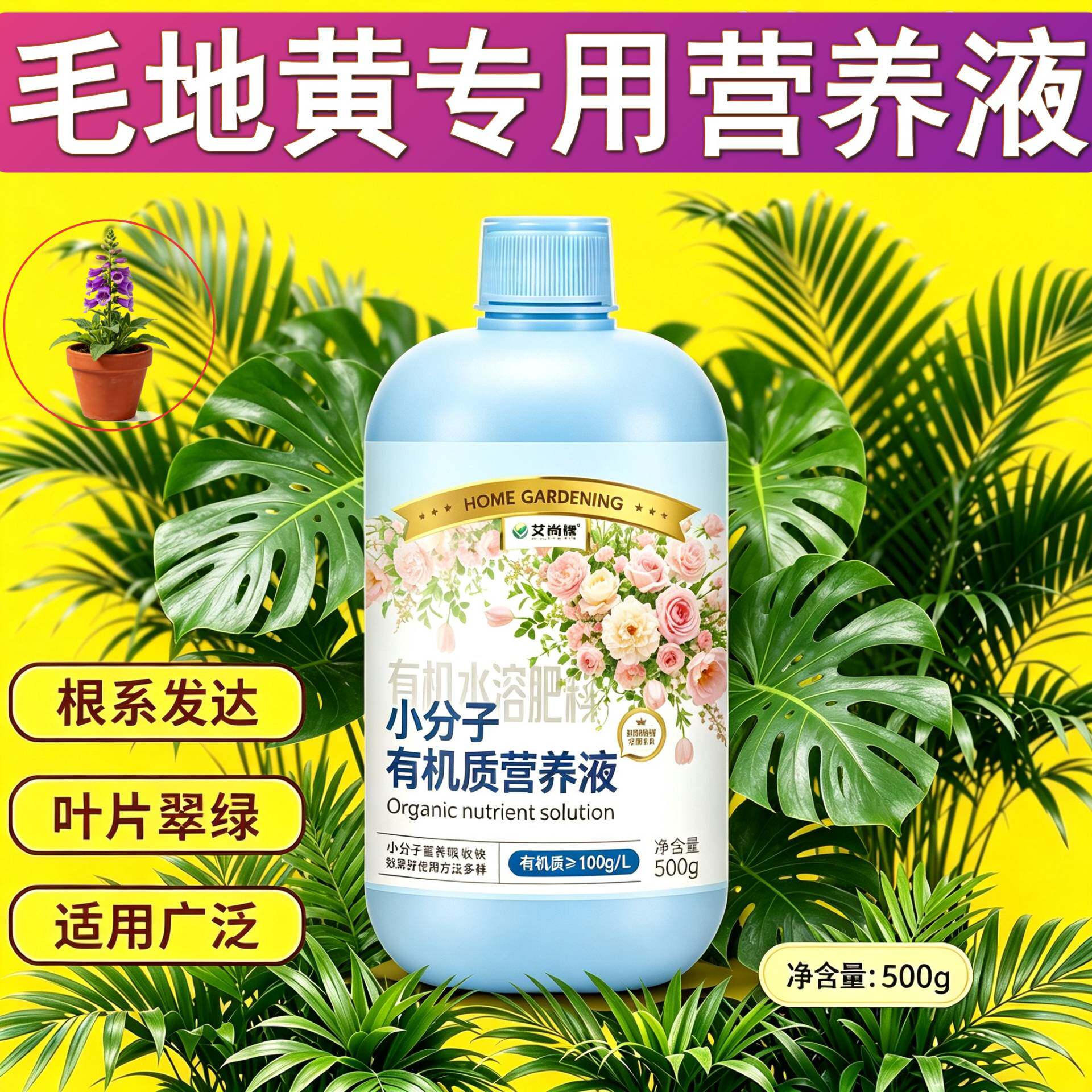 毛地黄适用小分子营养液快速吸收兑水即用家用壮根促长园艺盆栽