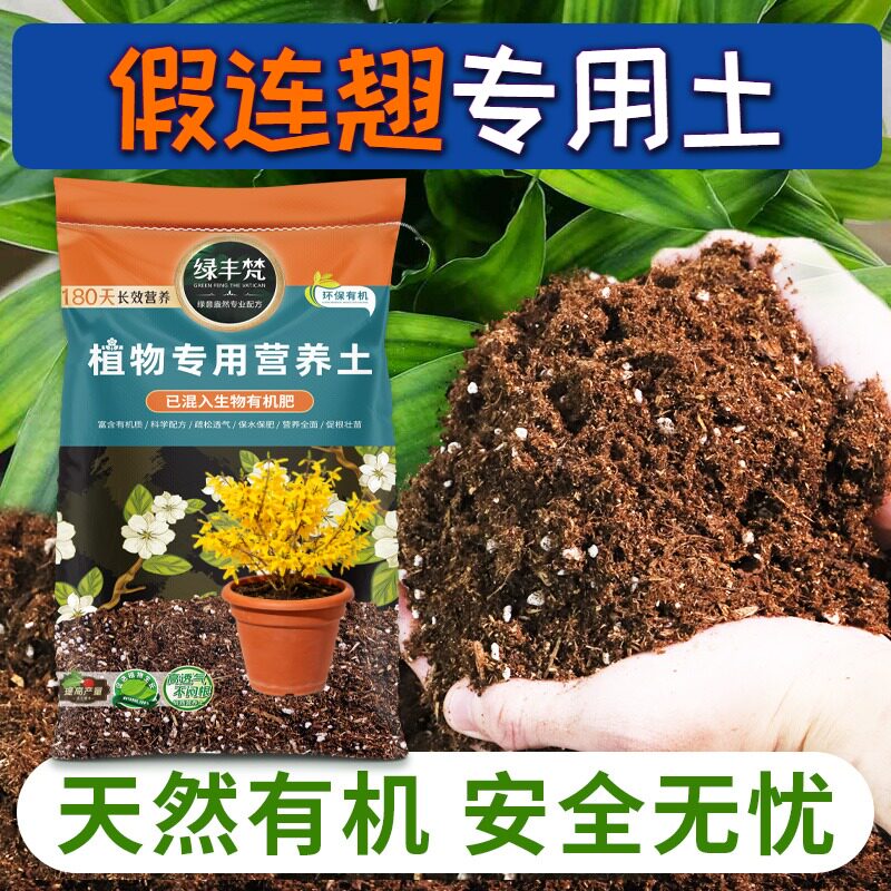 假连翘专用基质透气性佳庭院营养土细腻均匀涵养养分开袋即用观花