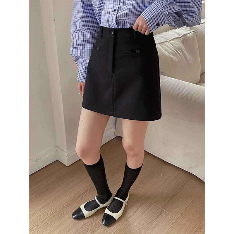 2025春秋新款高腰西装半身裙女通勤气质休闲辣妹性感小个子包臀裙