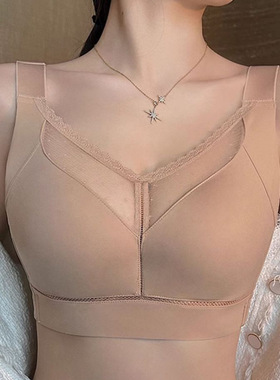 EK无痕束胸内衣大胸显小轻薄全罩杯大码聚拢收副乳上托调整型文胸