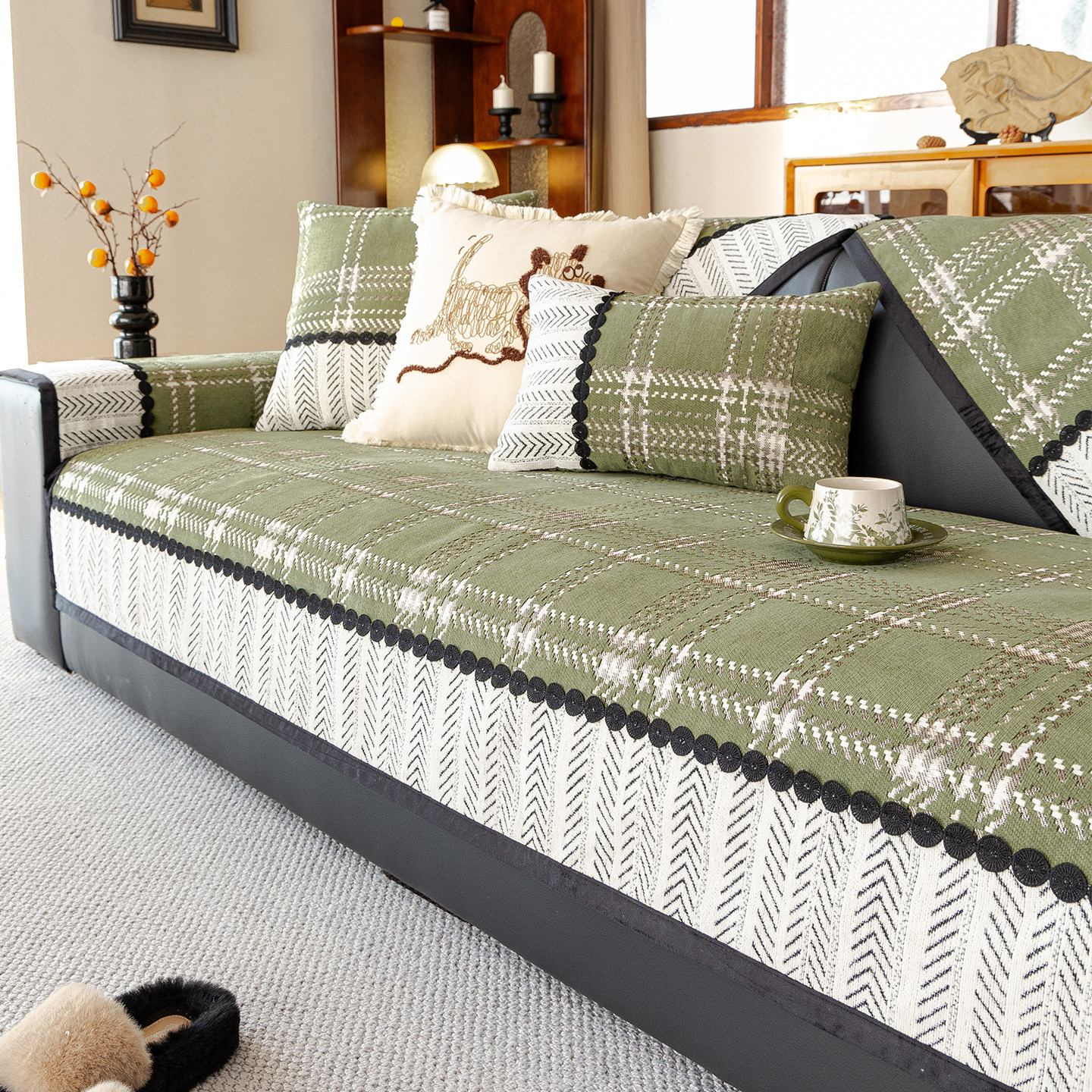 简约风沙发垫子四季通用2025新款盖布巾防滑皮沙发套罩雪尼尔坐垫,居家布艺,沙发垫,淘宝优惠券,粉丝福利购,淘宝优惠卷