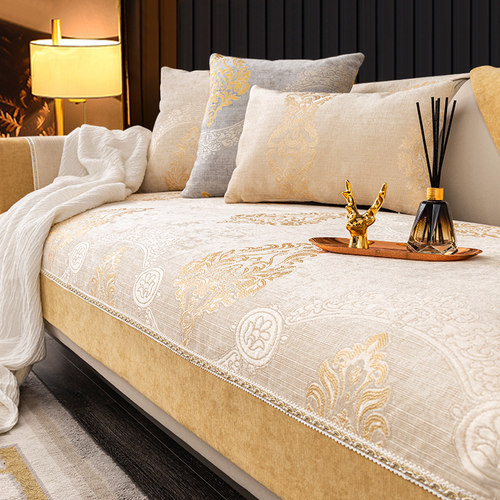 四季通用轻奢风皮沙发坐垫子