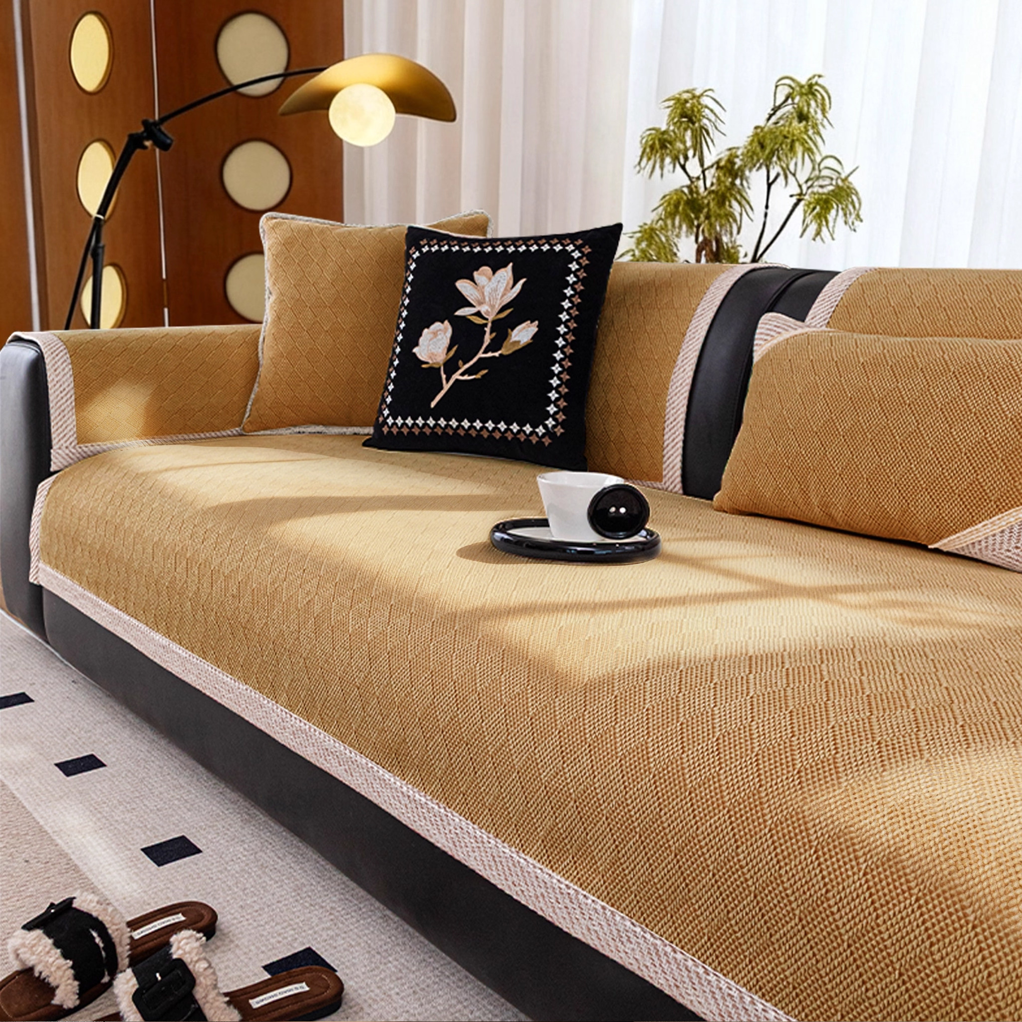 2025新款复古雪尼尔秋冬季加厚固定防滑坐垫轻奢高级感沙发套罩巾,居家布艺,沙发垫,淘宝优惠券,粉丝福利购,淘宝优惠卷