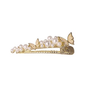 珍珠蝴蝶发夹女春夏森系刘海夹子精致仙女一字夹侧边发卡精致头饰