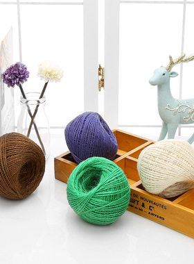 彩色麻绳1.5-2mm DIY手工复古风格照片夹子黄麻绳25米/50米/100米