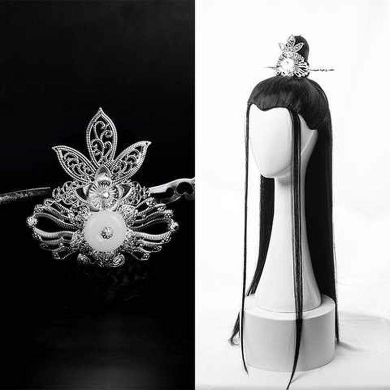 古装假发男汉服发套长发帅气古风cos侠客手钩美人尖男生全头套9