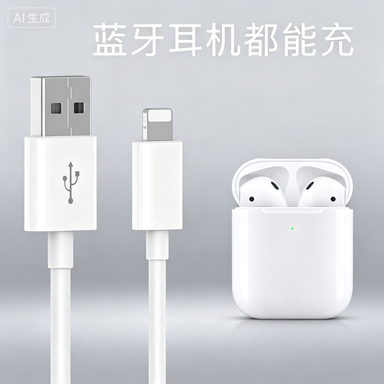 无线蓝牙耳机充电线适用苹果华为红米小米edifier漫步者airpods扁口typec安卓freelace索尼inpods联想快充pro