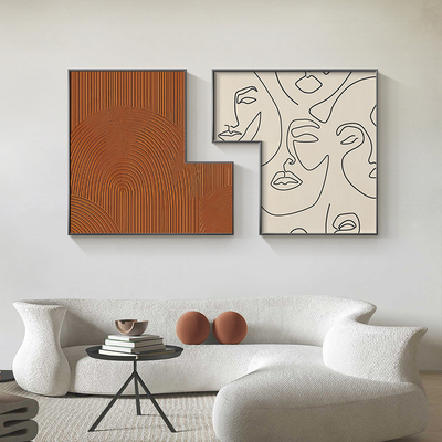 北欧线条抽象餐厅装饰画