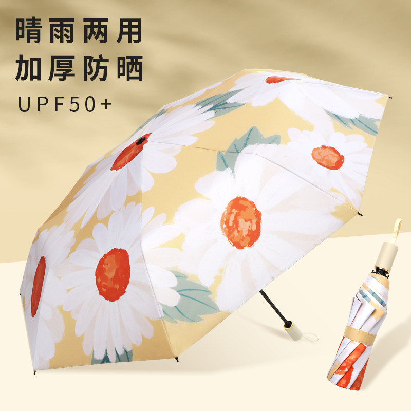 复古油画国风折叠晴雨两用太阳伞