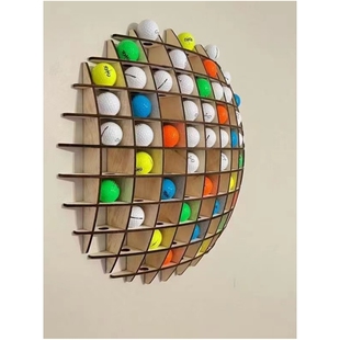 高尔夫球展示架一杆进洞纪念摆件高尔夫配件可装78粒球木质可挂