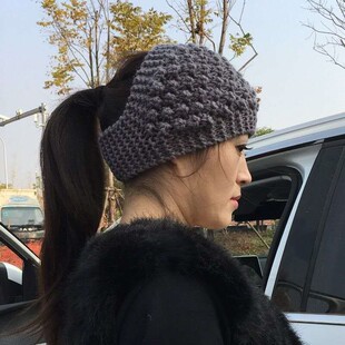 脑门帽子露头顶女冬季2021新款时尚洋气网红套头帽马尾帽包头漏顶