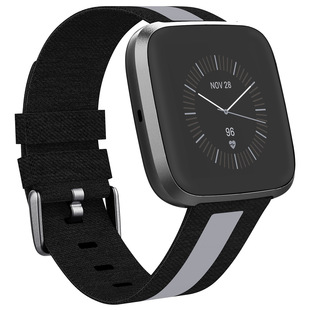 适用fitbit versa表带fitbit versa2官方反光条帆布腕带直供