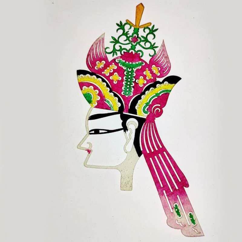 皮影戏diy皮影戏专业表演戏箱唱戏用道具男人头茬人偶