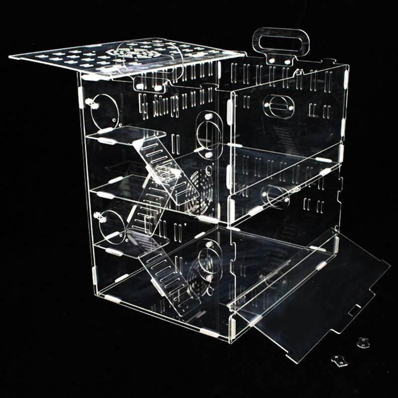 亚克力板diy笼子仓鼠基础笼防越狱金丝熊迷你相亲笼双人间温馨小