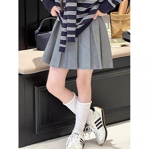 学院风女童毛呢半身裙2025秋装