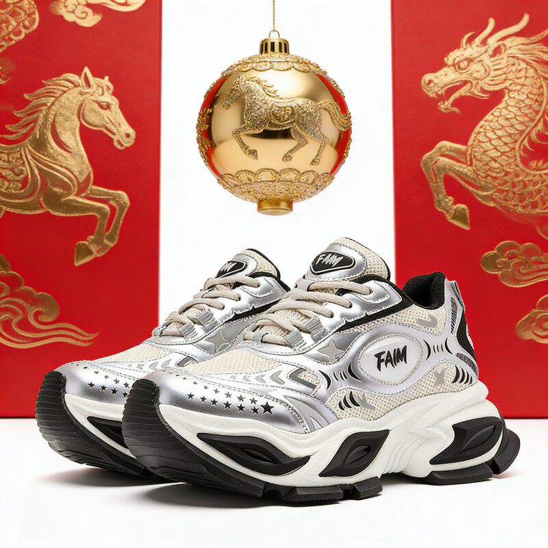 增高男鞋春季新款2026青年个性潮流运动鞋透气跑步休闲百搭老爹鞋