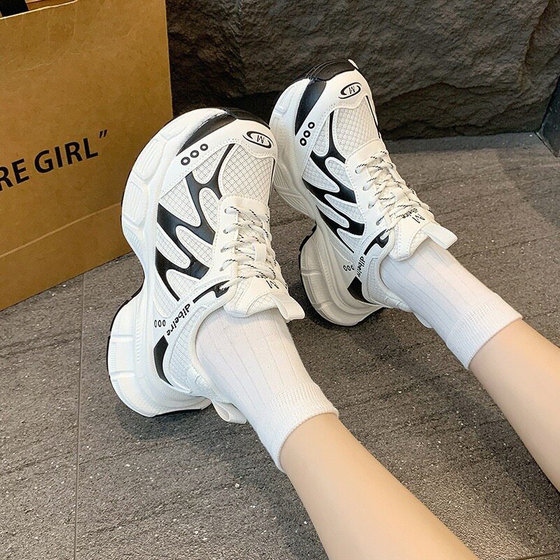 韩国时尚网面透气老爹鞋女2026新款厚底增高休闲百搭跑步鞋运动鞋