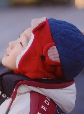 KK树儿童帽子秋冬宝宝护耳雷锋冬天男童女孩保暖围脖新款加绒加厚