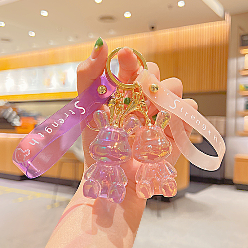 格仔森林水晶糖果兔子钥匙扣挂件