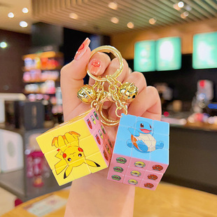 卡通迷你魔方玩偶儿童书包挂饰创意钥匙扣可爱背包挂件配饰钥匙链