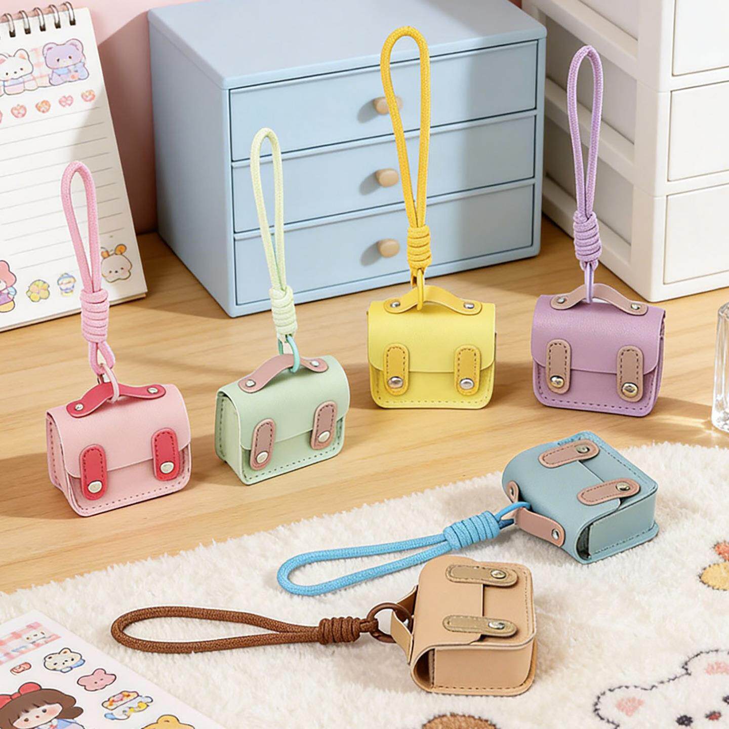 原创新款耳机包高级感小饰品女生零钱包pu皮革挂件钥匙扣生日礼物