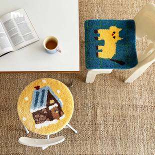 莫语 防凉学生ins风餐桌椅座垫 卡通椅垫簇绒防滑久坐pp垫冬季