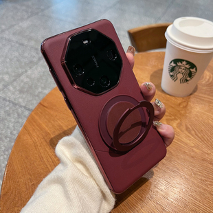 瑞红色非凡大师素皮新款全包华为mate70pro+手机壳适用mate80rs保时捷硬6mate40高级磁吸带支架外壳防摔男士