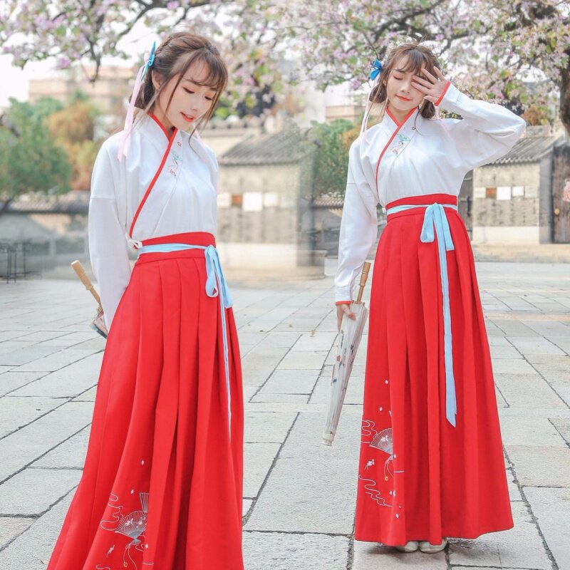 汉服女中国风学生汉元素古装改良襦裙古风日常装魏晋风彼岸花女装|ruв категории Женская одежда, женской одежды - от Buy2taobao.com для оказания профессиональной услуги покупки агента Taobao