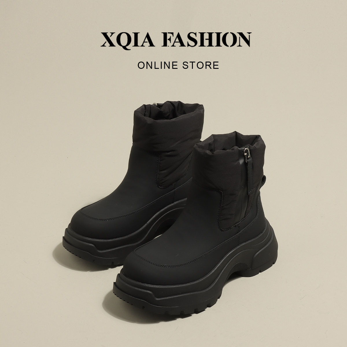 XIANGCHA MISS JENNY THICK-SOLED BLACK SWEET AND COOL BRITISH STYLE MARTIN BOOTS WOMENS AUTUMN AND WINTER HIGH-END BOOTS