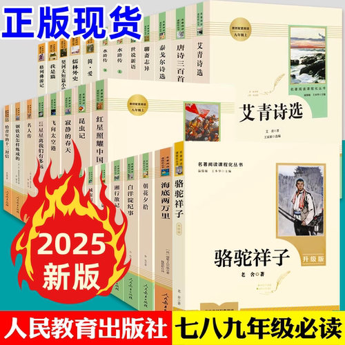 全30册人教版初中课外阅读书籍 朝花夕拾海底两万里骆驼祥子红星照耀中国钢铁是怎样炼成的儒林外史简爱原著七7八8九9年级中考名著