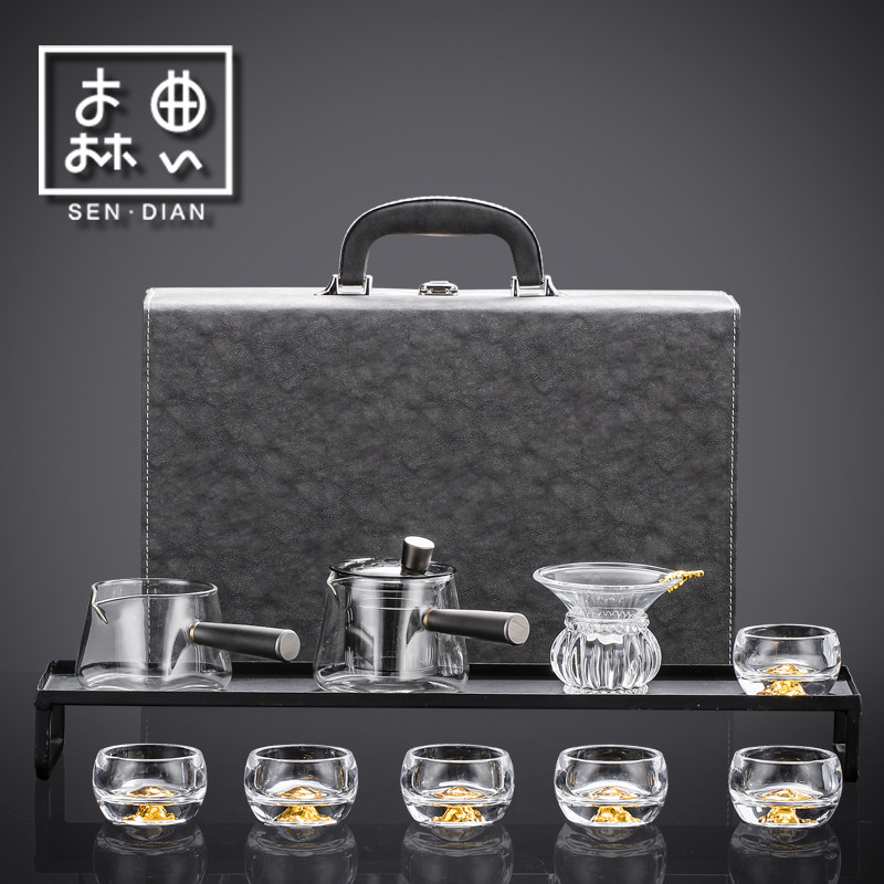 玻璃功夫茶壶茶具套装高级感家用全套泡喝茶杯轻奢高档礼盒办公室